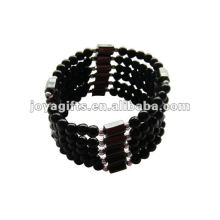 Magnetic Black Plastic Pearl Wrap Bracelets & Collier 36 "